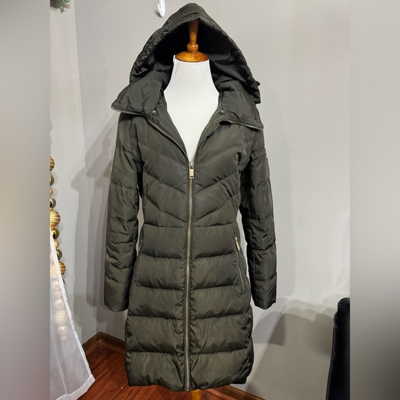 MICHAEL Michael Kors Olive Hooded Puffer Jacket women’s size medium - Picture 2 of 10